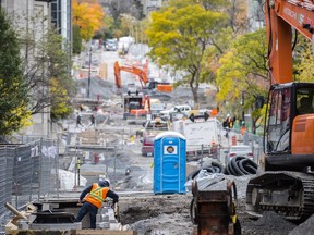 McTavish St. is a construction zone as its water infrastructure is replaced near the corner of Sherbrooke St. this week. Over the next five years, the city wants to more than double the number of kilometres of roads, sewers and water mains that it repairs every year.