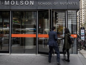 The exterior of Concordia University's John Molson School of Business in Montreal on Wednesday, October 26, 2016. (Dario Ayala / Montreal Gazette)
