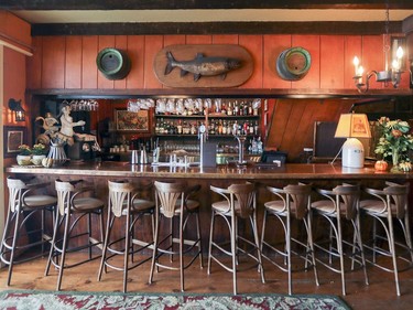 The bar at the Tap Room pub at Hovey Manor.