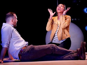 Graham Cuthbertson and Cara Ricketts make for an engaging pair in Centaur Theatre's Constellations, with a vivid spark between them.