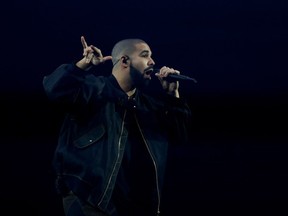 Drake performs at the Bell Centre in Montreal on Friday, Oct. 7, 2016.