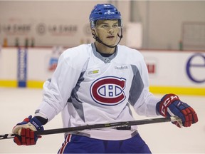 Noah Juulsen takes part in the Montreal Canadiens rookie camp at the Bell Sports Complex in Brossard. Juulsen was cut from the training camp roster on Sunday, Oct. 2, 2016.