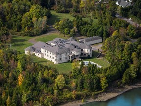 The waterfront estate has about 35,000 square feet of living space, 50 skylights, 14 bedrooms. (Photo courtesy Re/Max)