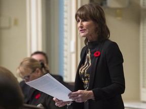 Kathleen Weil is seen in the legislature in Quebec City on Thursday, Oct. 27, 2016.