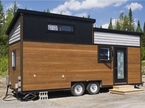 Respecting Transport Canada's norms, Nancy Pilon's mini house is 24 feet long, 8 feet wide and 13 feet high where the mezzanine (bedroom) is located. (Photo by Perry Mastrovito)