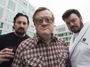 The Trailer Park Boys John Paul Tremblay, as Julian, left, Mike Smith, as Bubbles, centre, and Robb Wells, as Ricky, right, pose for a photograph in Toronto on Thursday, November 27, 2008.