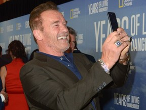 Arnold Schwarzenegger. Nothing like a celebrity selfie to get yourself out of trouble.