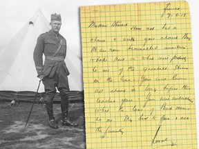 Lt.-Col. Royal Ewing, 42nd Battalion CEF. Date unknown. And a letter from Ewing to his brother Stuart, dated Aug. 7, 1918.