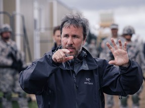 Director Denis Villeneuve on the set of Arrival. ""For 40 years, I've been wanting to do science fiction," he says. "I grew up reading sci-fi."