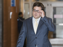 Robert Stein, witness in the corruption trial of former Montreal mayor Michael Applebaum, during a break at the Montreal courthouse on Monday, Nov. 21, 2016. 