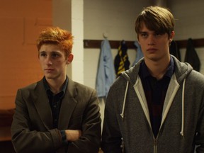 Handsome Devil's lead characters — outcast Ned (Fionn O'Shea, left) and rugby star Conor (Nicholas Galitzine) — represent two sides of director John Butler's youth.