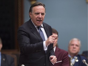 Coalition Avenir Quebec Leader Francois Legault questions the government during question period Tuesday, November 15, 2016 at the legislature in Quebec City.