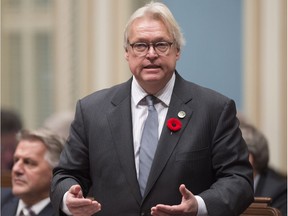 Quebec Health Minister Gaetan Barrette during question period at the provincial legislature, in Quebec City on Nov. 2, 2016.