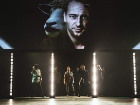 Duncan Macmillan and Robert Icke’s adaptation of 1984 uses a giant screen to record the onstage action, as though the play itself were under constant surveillance.