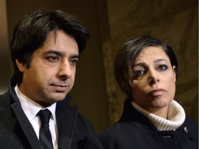 Lawyer Marie Henein, right, and client Jian Ghomeshi arrive at court in Toronto on Thursday, Jan. 8, 2015.
