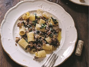 Kale combines with sausage meat and cheese in this comfortable pasta dish from a new book of French cooking.