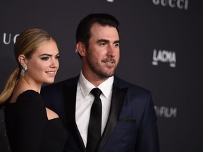 Kate Upton and Justin Verlander in October: The model cried foul when her boyfriend, pitcher for the Detroit Tigers, did not win the Cy Young Award.