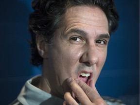 Montreal Impact head coach Mauro Biello ponders a question during a scrum prior to a practice, Tuesday, November 29, 2016 in Montreal. The Impact will face the Toronto FC in the second leg of the MLS Eastern Conference final Wednesday.