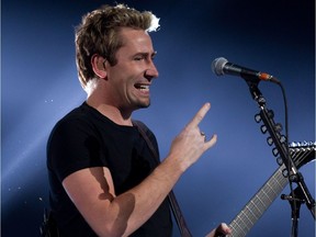 Nickelback performs at the Bell Centre, in Montreal on Saturday April 21, 2012.