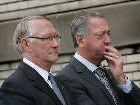 Former Montreal mayor Gérald Tremblay (left) with Claude Dauphin in 2009.