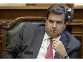 Denis Coderre, shown in a June 2016 file photo, says he intends ti stand by his son.