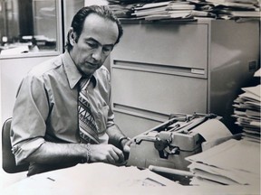 Robert Gibbens, photographed when he was the financial editor at the Montreal Star in 1973. The veteran business reporter and longtime contributor to the Gazette business section until his retirement last year, died on Saturday, November 26, 2016, at 92.