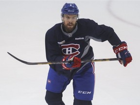 Montreal Canadiens defenceman Shea Weber takes part in practice at the Bell Sports Complex in Brossard near Montreal Tuesday, November 1, 2016. The team was preparing for Wednesday's home game against the Vancouver Canucks.
