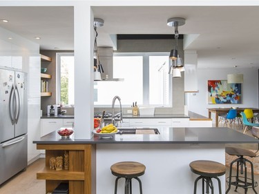 A view of the kitchen, with the dining room in the background. (Dario Ayala / Montreal Gazette)