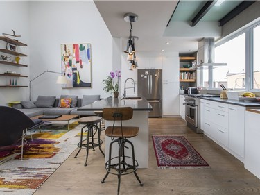The kitchen and living room. (Dario Ayala / Montreal Gazette)