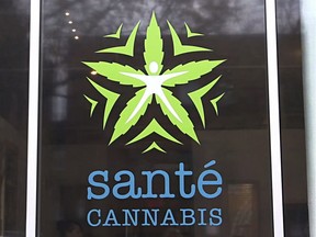 File photo shows Santé Cannabis sign in November 2014.