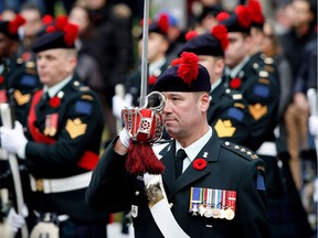 Members of the Canadian military take part in Remembrance Day ceremonies in Montreal on Friday November 11, 2016. (Allen McInnis / MONTREAL GAZETTE)