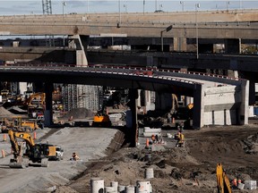 Work continues on the railroad beds that are part of the Turcot Exchange project Nov. 9, 2016.
