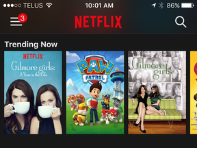 A screen capture of Netflix's iOS app.