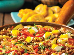 Peppers, tomatoes and spices liven up this beef hash from Cuba. Top with hard-boiled or freshly fried eggs.