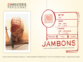 A screenshot from the Charcuterie Parisienne website.