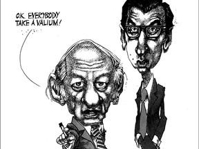 Here's a detail from one of Aislin's most famous cartoon, appeared on the editorial page of The Gazette the morning after the Parti Quebecois was first elected in 1976.