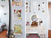 Vintage cards and a vanity in the bedroom.