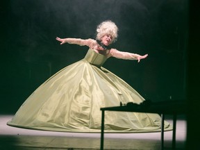 Dominique Quesnel as a sleepwalking Lady Macbeth in La Fabrik's production of Macbeth.