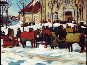 After Grand Mass, Berthier-en-Haut 1927, by Kathleen Moir Morris, a member of the Beaver Hall group, which has a current exhibition at the Montreal Museum of Fine Arts.