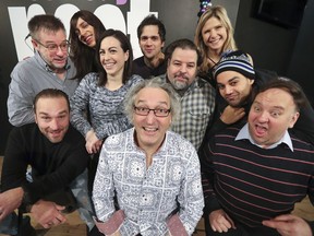 At the Comedy Nest: Derek Seguin, David Acer and Mike Paterson, front row left to right, and John St-Godard, Tranna Wintour, Ellie MacDonald, Gino Durante, Peter J. Radomski, Chantal Desjardins and Abdul Butt.