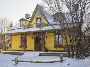 Bright yellow cladding makes the house look festive, especially against a blanket of white snow. (Photo Perry Mastrovito)