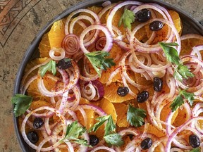 Two familiar foods combine to make an exotic salad with a Spanish flavour, from a new health-oriented cookbook.