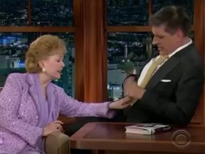 Debbie Reynolds on set with Craig Ferguson.