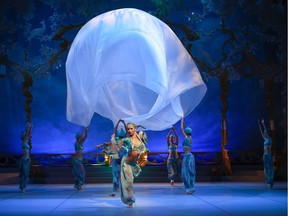 Elizaveta Shibaeva of the Ballet of the National Theatre Brno performing the Oriental dance in Fernand Nault's version of the Nutcracker on the stage of Tempere Hall in Tempere, Finland. In November, Tempere became the third European city to see Nault's Nutcracker.