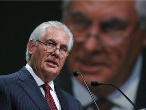 This file photo taken on June 02, 2015, shows  Exxon Mobil chairman and CEO Rex Tillerson addressing the World Gas Conference in Paris. Tillerson is U.S. president-elect Donald Trump's top pick for secretary of state, U.S. media reported on Dec. 10, 2016, with NBC reporting Tillerson has already been chosen. Tillerson, 64, is an oil executive with extensive experience in international negotiations and a business relationship with Russian President Vladimir Putin.