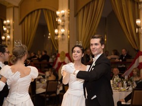 Debutante Joanna Saab and Alexandre Michaud do the customary waltz justice at the Viennese Ball of Montreal.