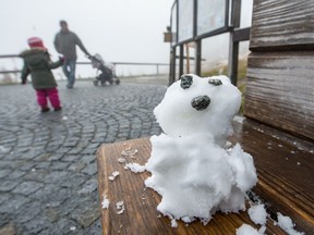 A little snowman in Germany. Let's call him Rocky.