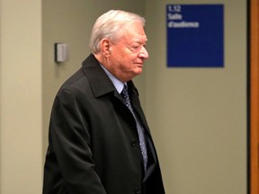 Former Laval mayor Gilles Vaillancourt arrives at the courthouse Dec. 1, 2016.