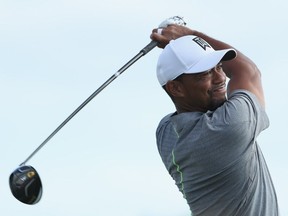 Tiger Woods of the United States hits his tee shot on the 13th hole during round three of the Hero World Challenge at Albany, The Bahamas on Dec. 3, 2016 in Nassau, Bahamas.