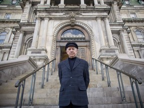 Montreal city councillor for the seat of Loyola, Warren Allmand in 2008 in front of city hall.